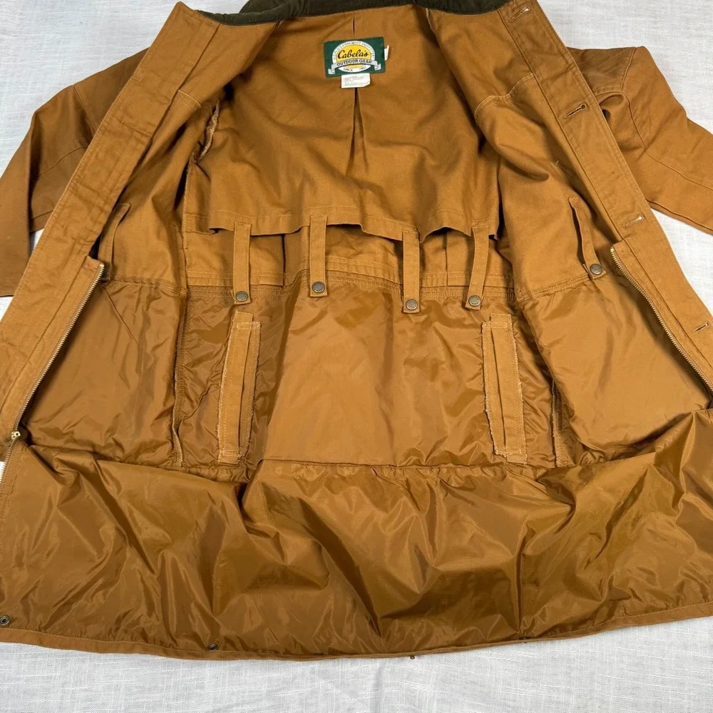 VTG Cabelas Outdoor Gear Hunting Jacket Youth Boys L Brown Canvas Corduroy Chore